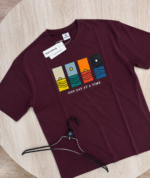 Premium Drop Shoulder Graphic T-Shirt – One Day At A Time | Maroon - Image 3