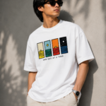 Premium Drop Shoulder Graphic T-Shirt – One Day At A Time | White